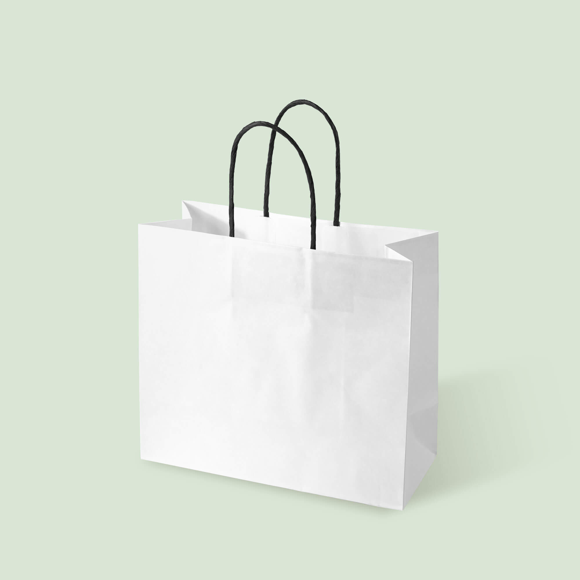White Kraft Bakery & Dessert Bag with Black Twisted Handles - image 1
