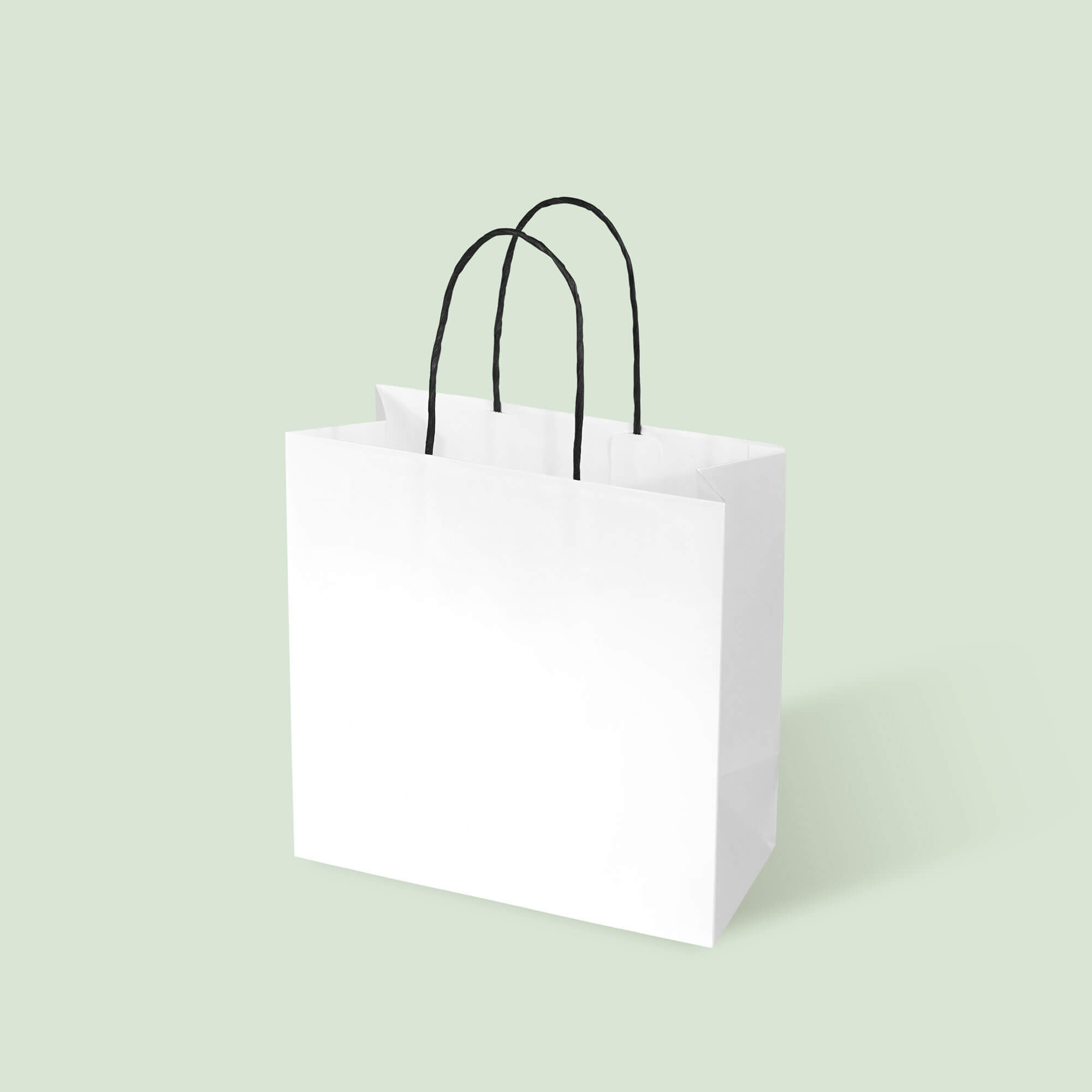 White Kraft 2-Cup Coffee Carry Bag with Black Twisted Handles - image 1