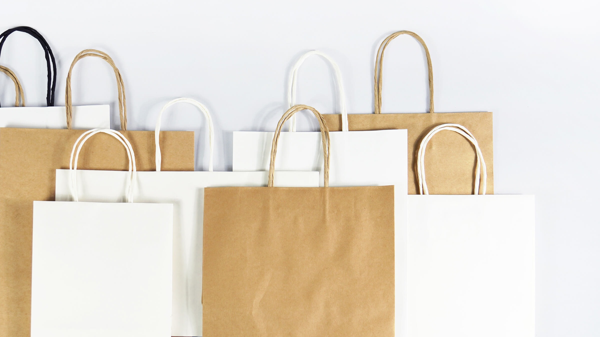 Standard paper bags for stock-size bulk purchasing