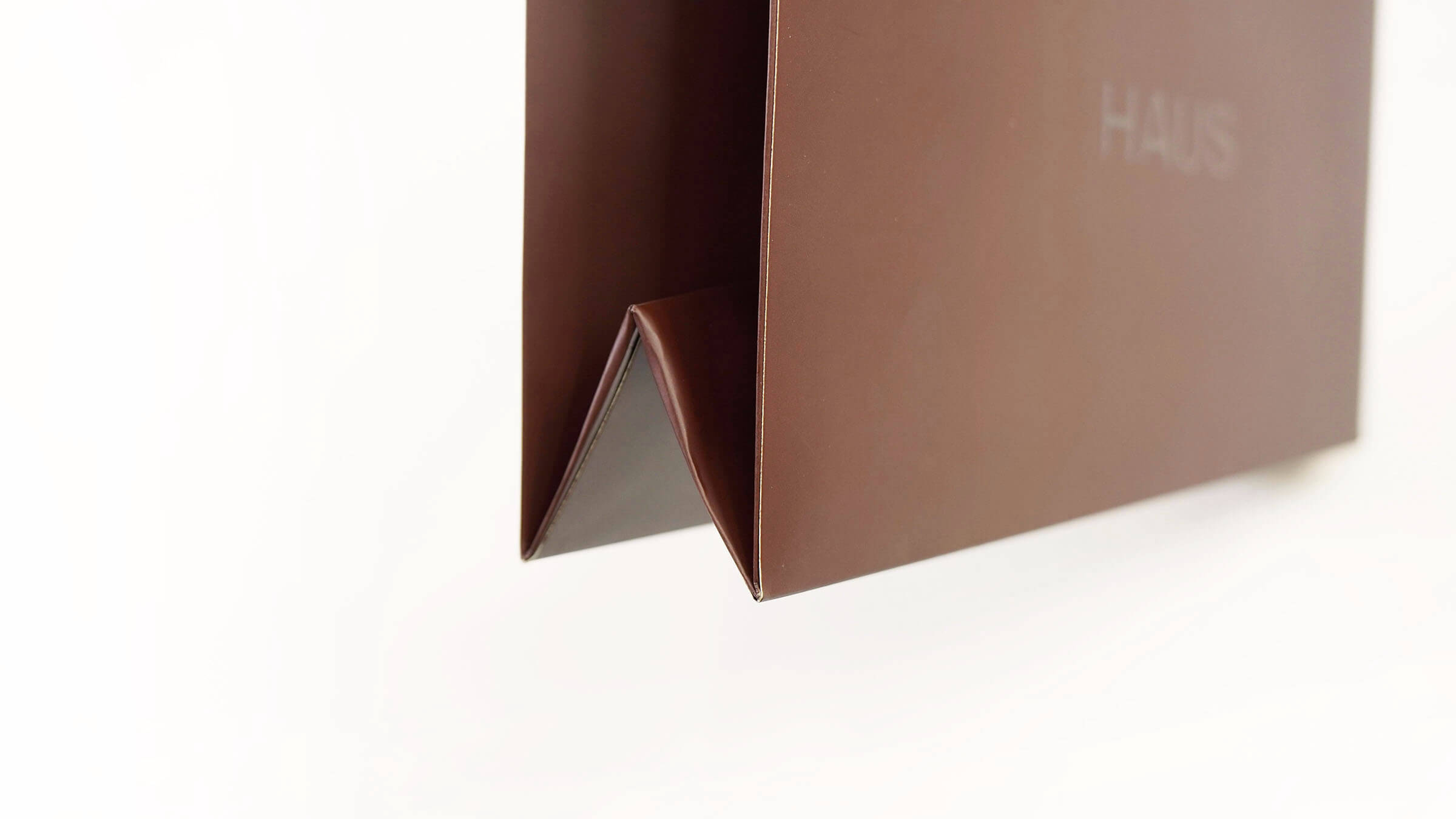 Crease-free paper bag panel sample