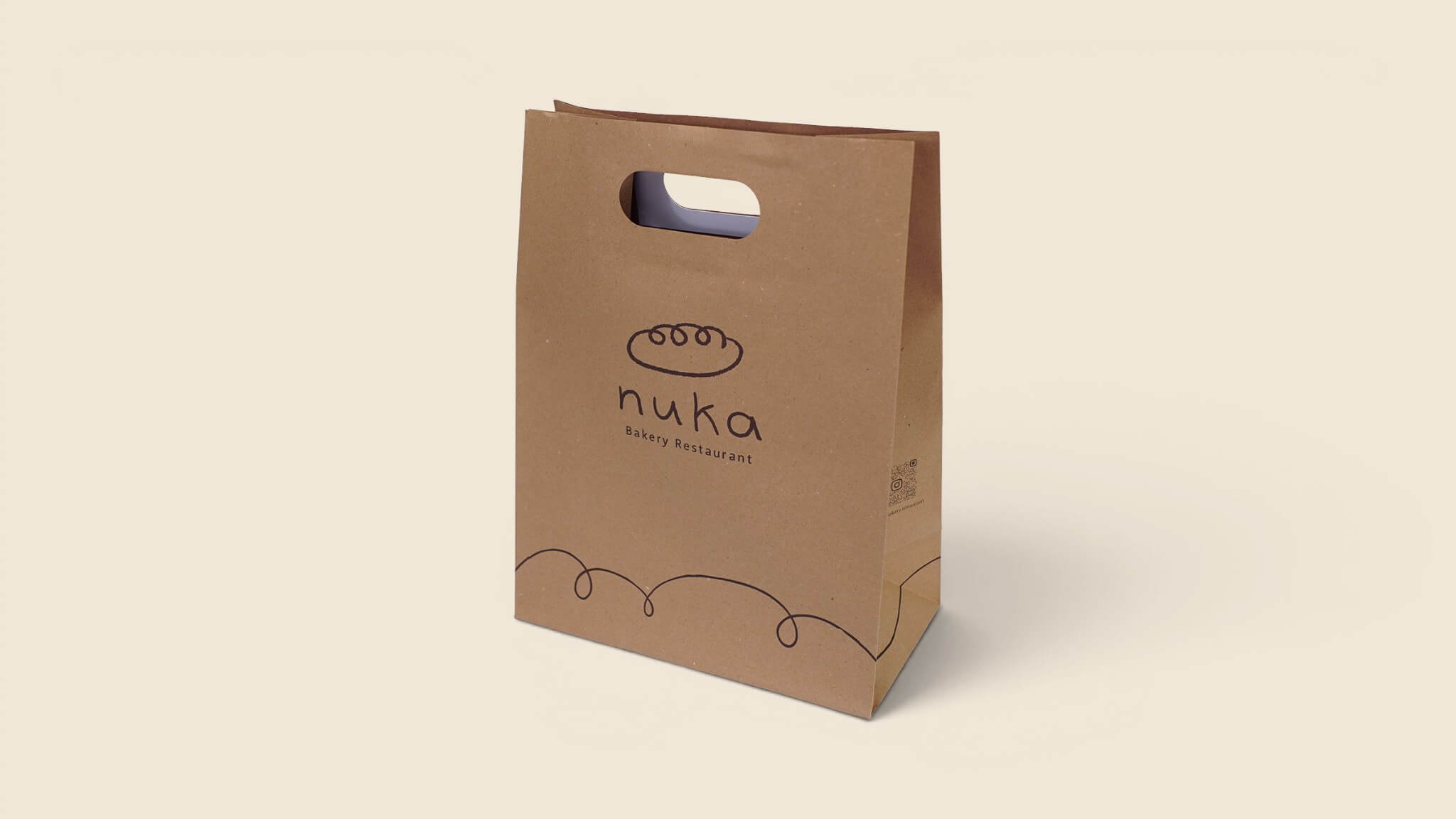 Natural kraft paper bag with one-color printing