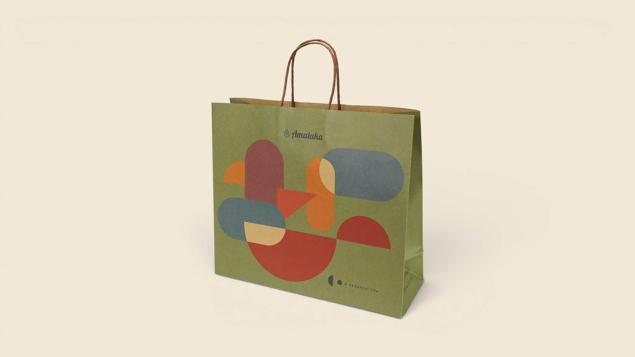 Natural kraft paper bag with full-color printing