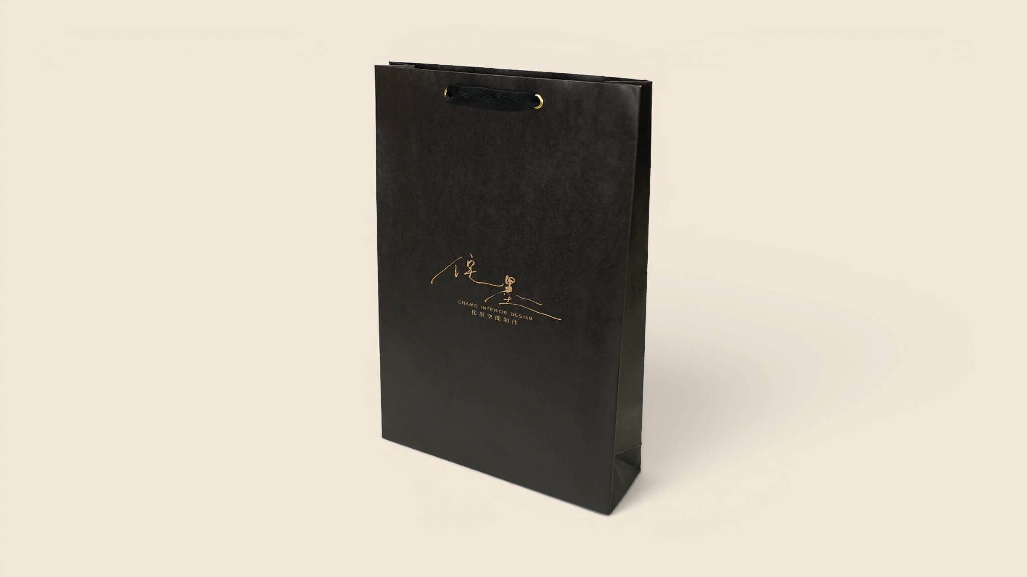 Natural kraft paper bag with full-bleed spot-color printing