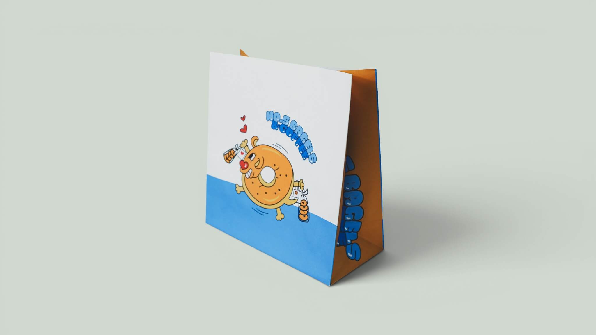 White kraft paper bag with full-color brand printing