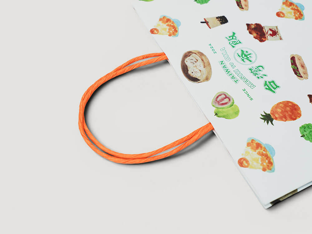 Color handle paper bag option
