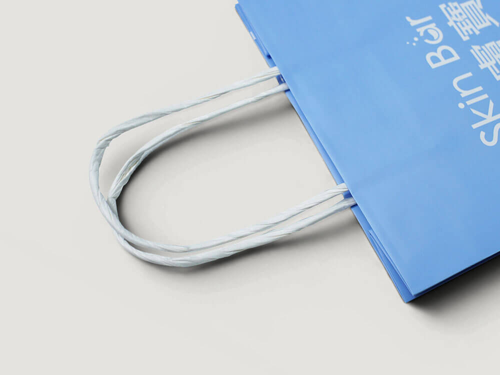 White paper bag with twisted handle