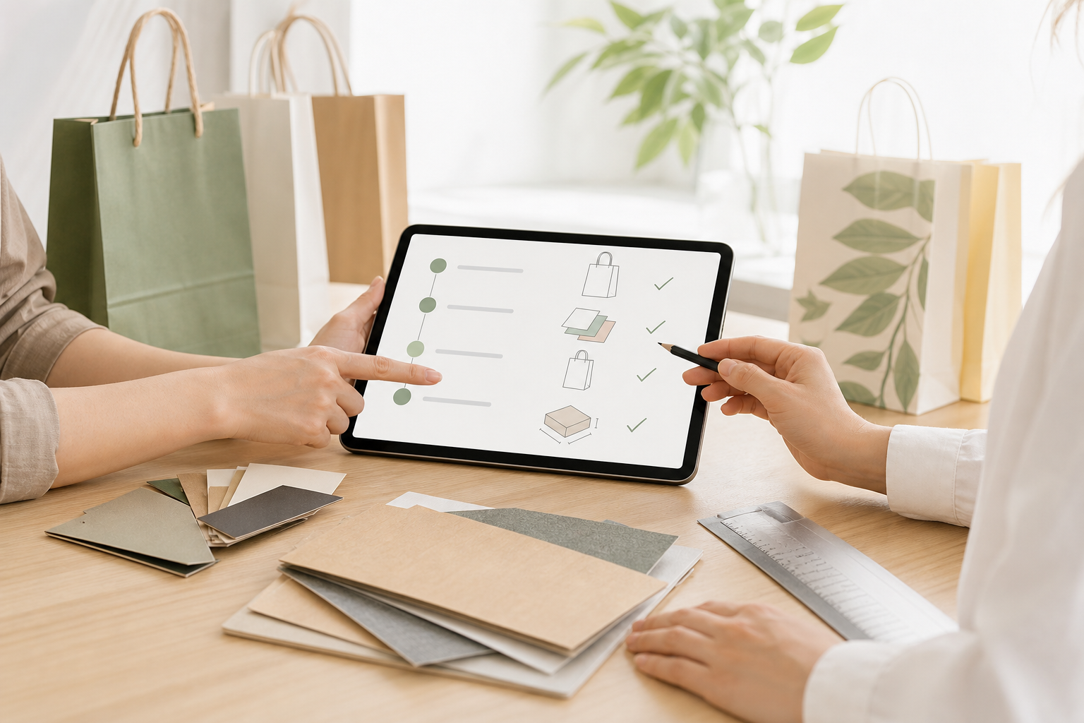 Guided custom paper bag quote interface